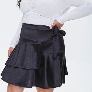 NEW Plus Size Satin Ruffle Mini Skirt size 1X